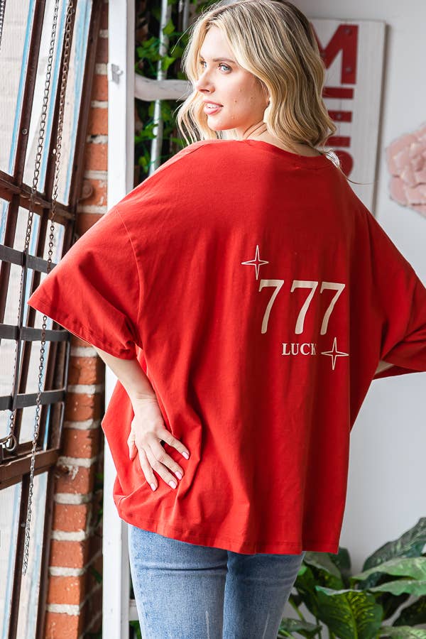 777 Lucky! Oversized Graphic Tee