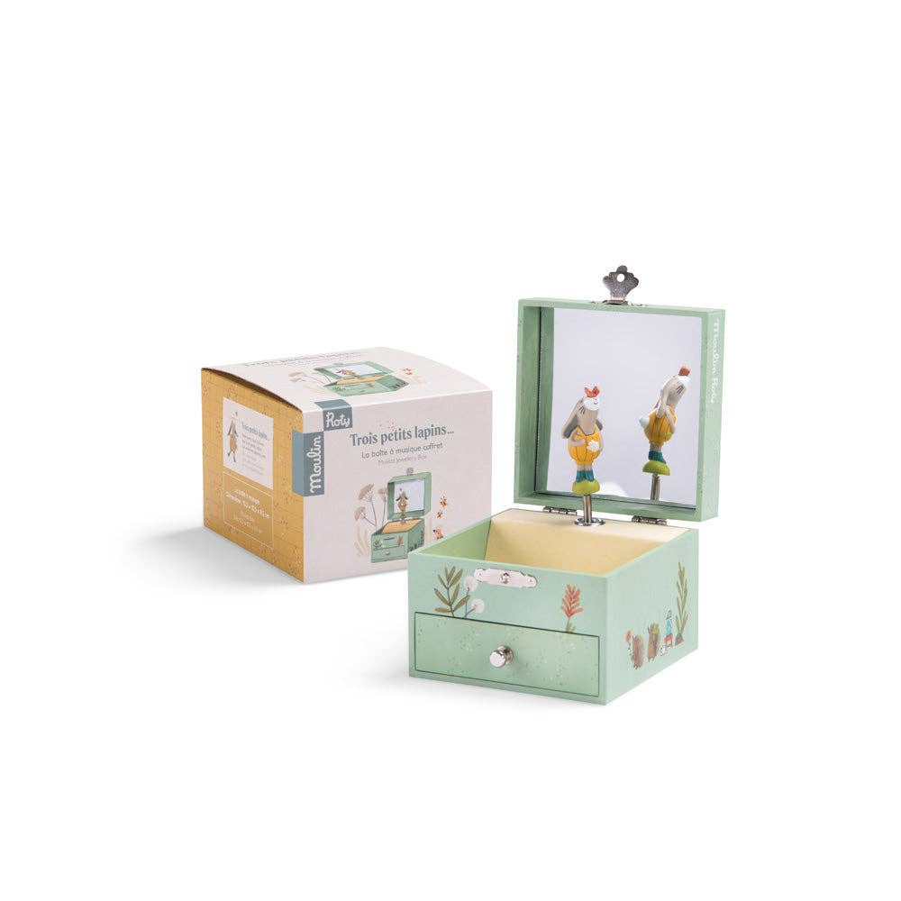Musical Jewelry box - Three Little Rabbits - Moulin Roty