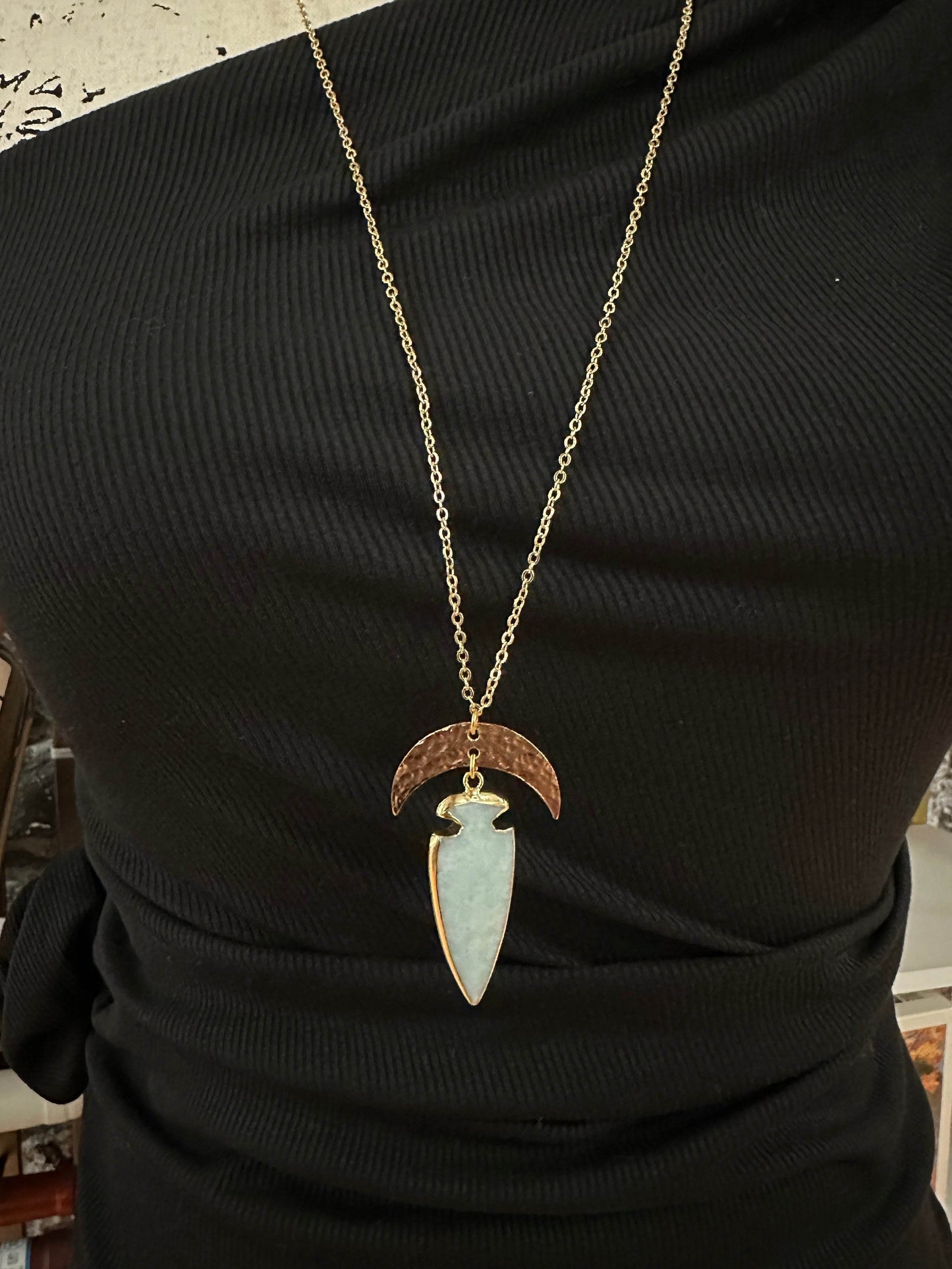 Crescent Gemstone Necklace - SAUVAGE ZSA™