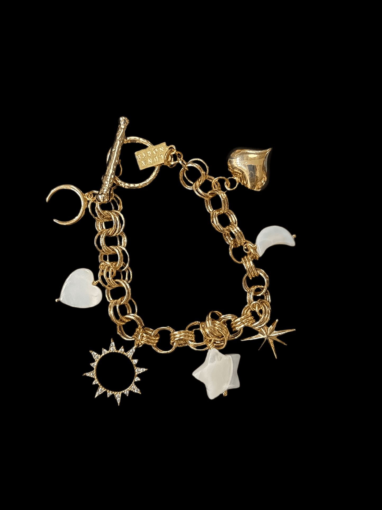 Sun & Moon Mother of Pearl Charm Bracelet - SAUVAGE ZSA™