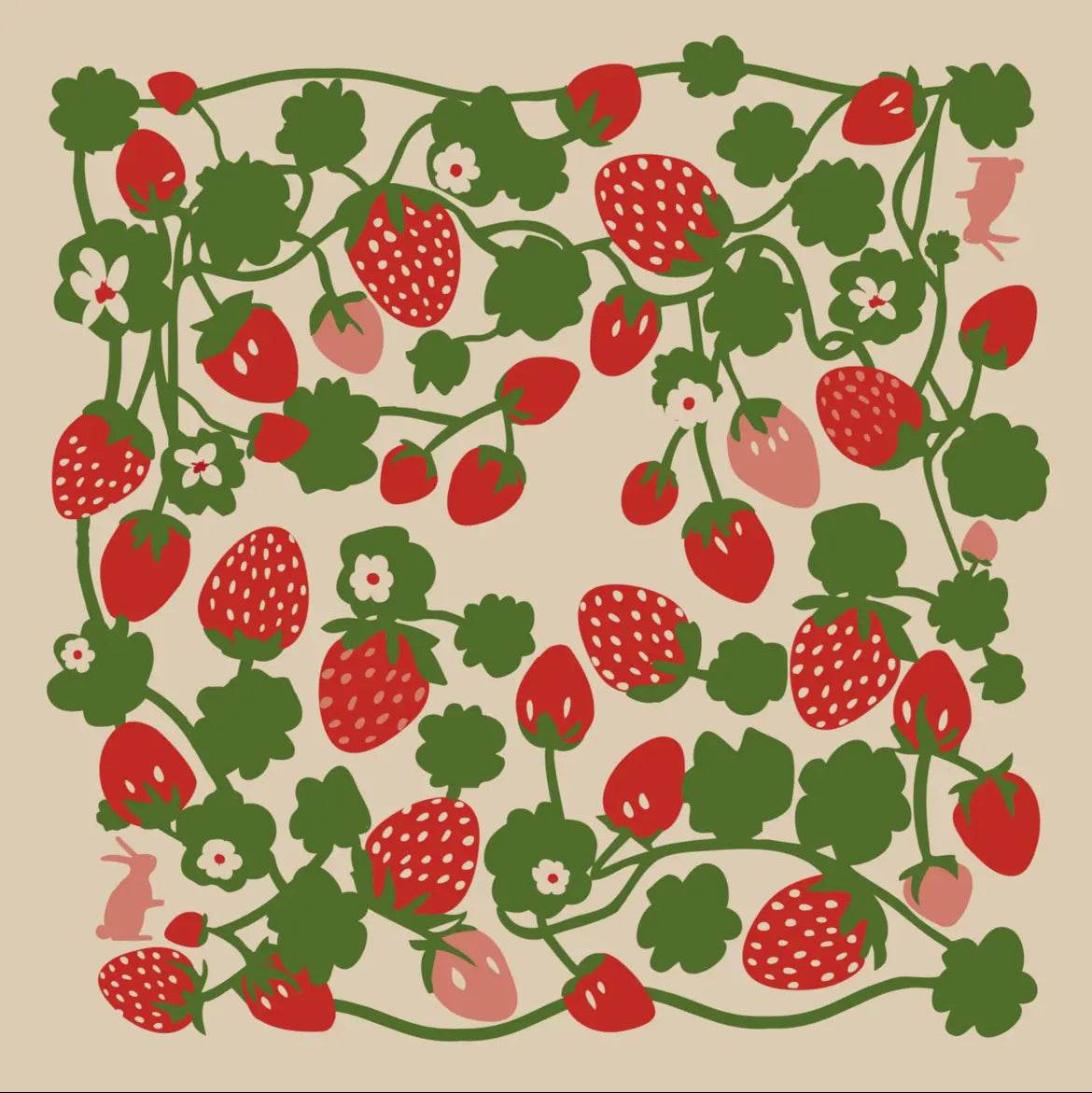 100% Cotton Bandana - Strawberry Garden - SAUVAGE ZSA™