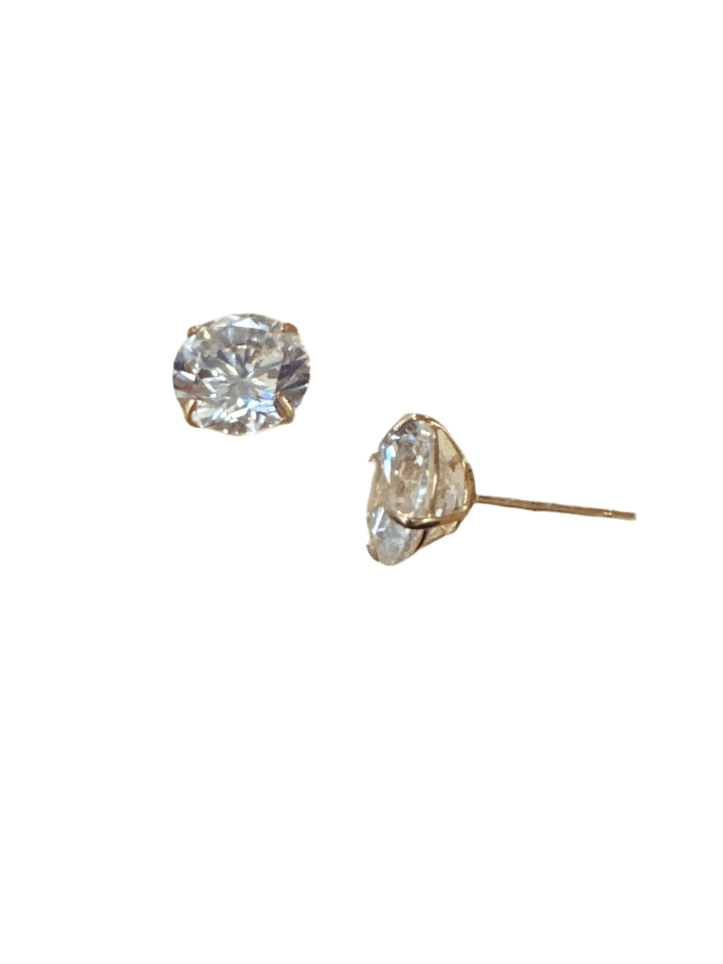 14K Gold Round Crystal Stud Earrings - SAUVAGE ZSA™