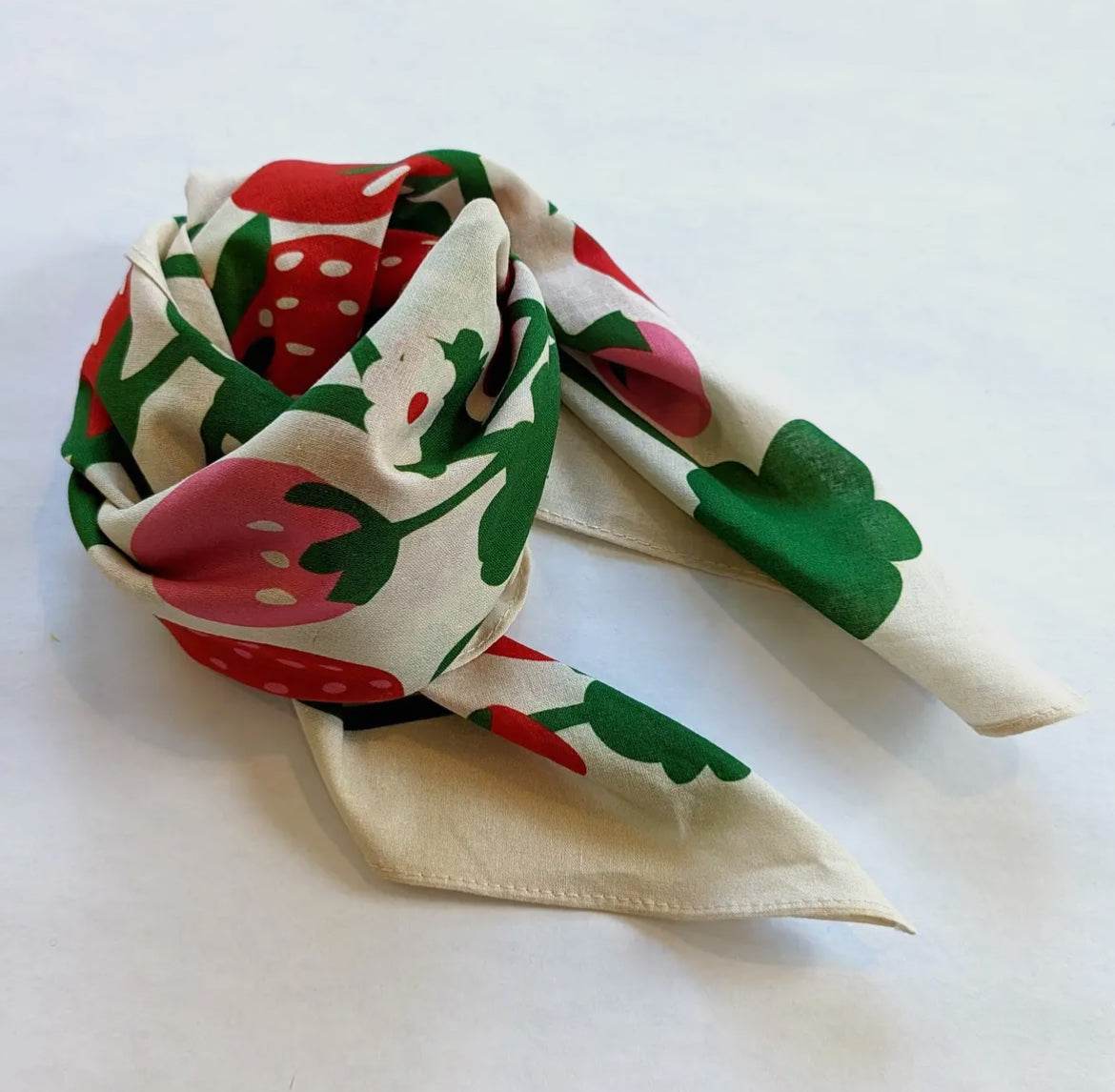 100% Cotton Bandana - Strawberry Garden - SAUVAGE ZSA™