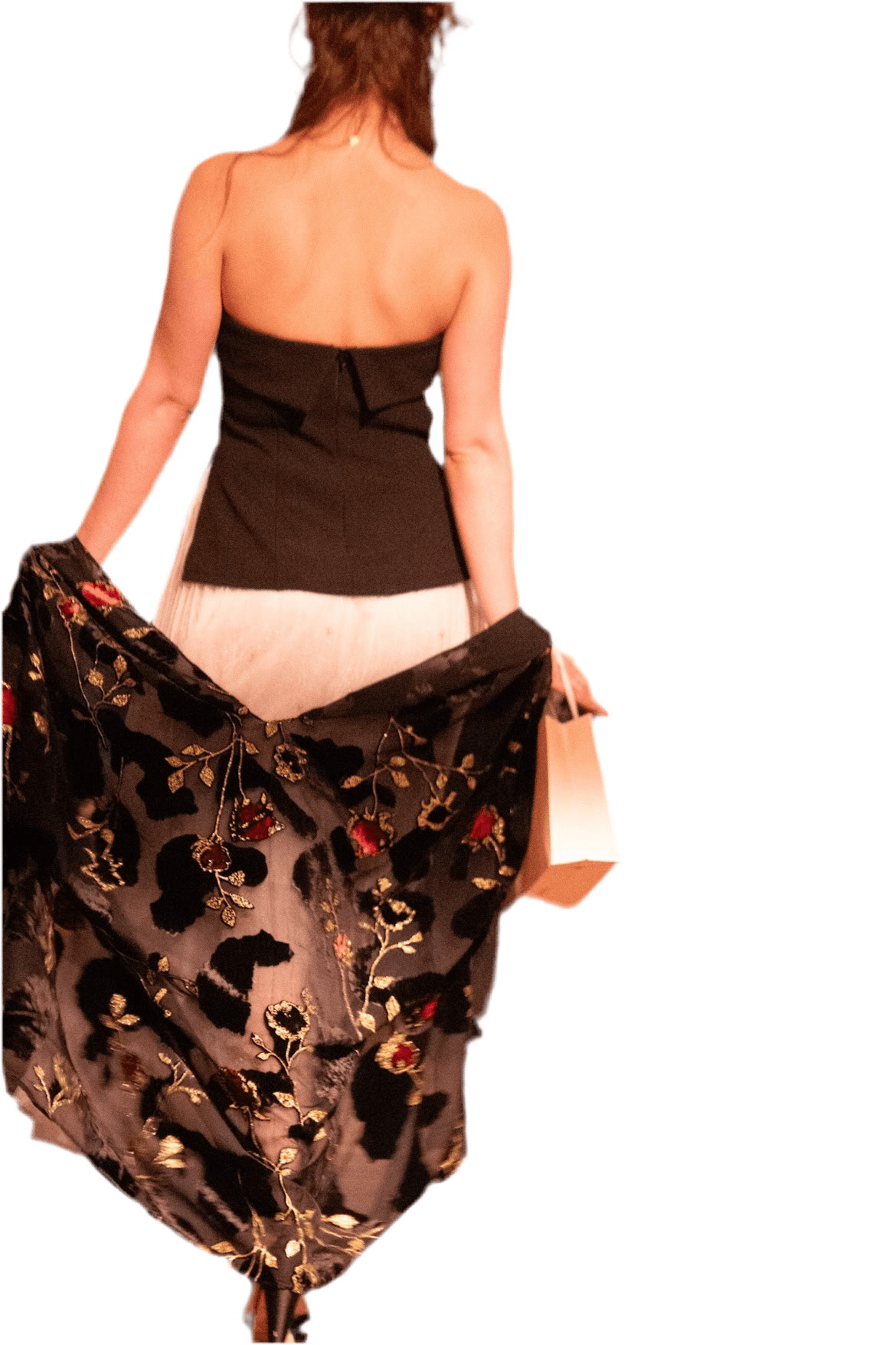 Black Floral Embroidered Shawl - SAUVAGE ZSA™