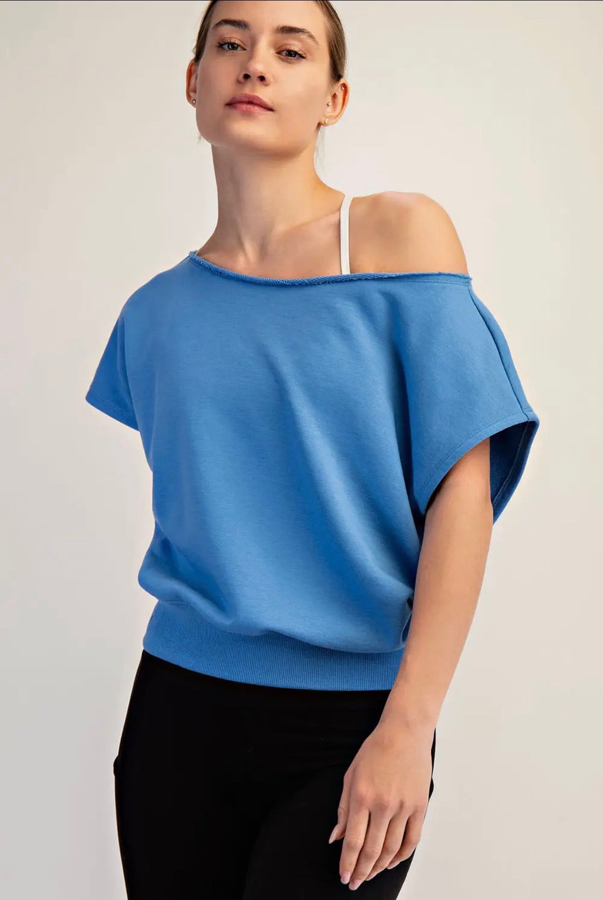 French Terry Off the Shoulder Athletic Top – SAUVAGE ZSA®