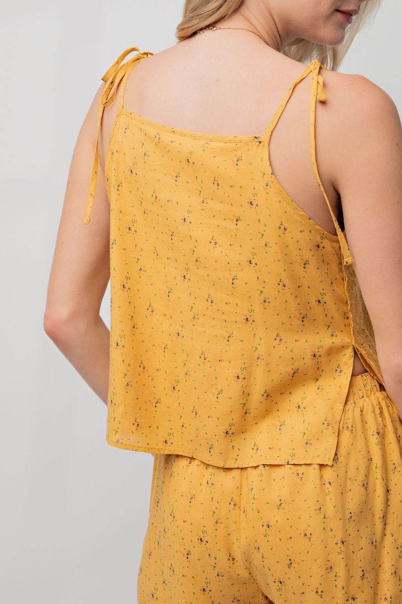 Printed Cotton Linen Blend Camisole and Short Set - SAUVAGE ZSA™
