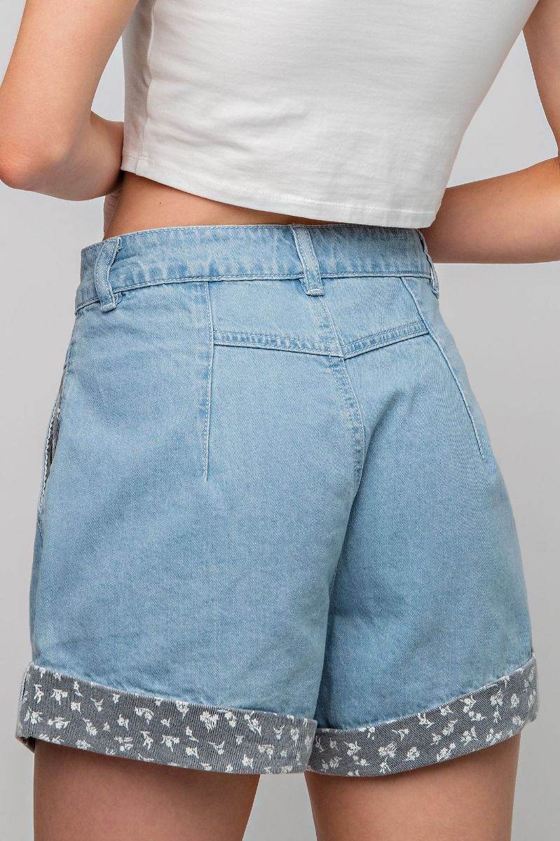 Washed Denim High Waisted Shorts - SAUVAGE ZSA™