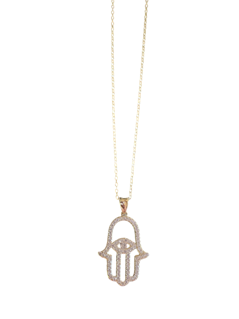 Hamsa Crystal Necklace