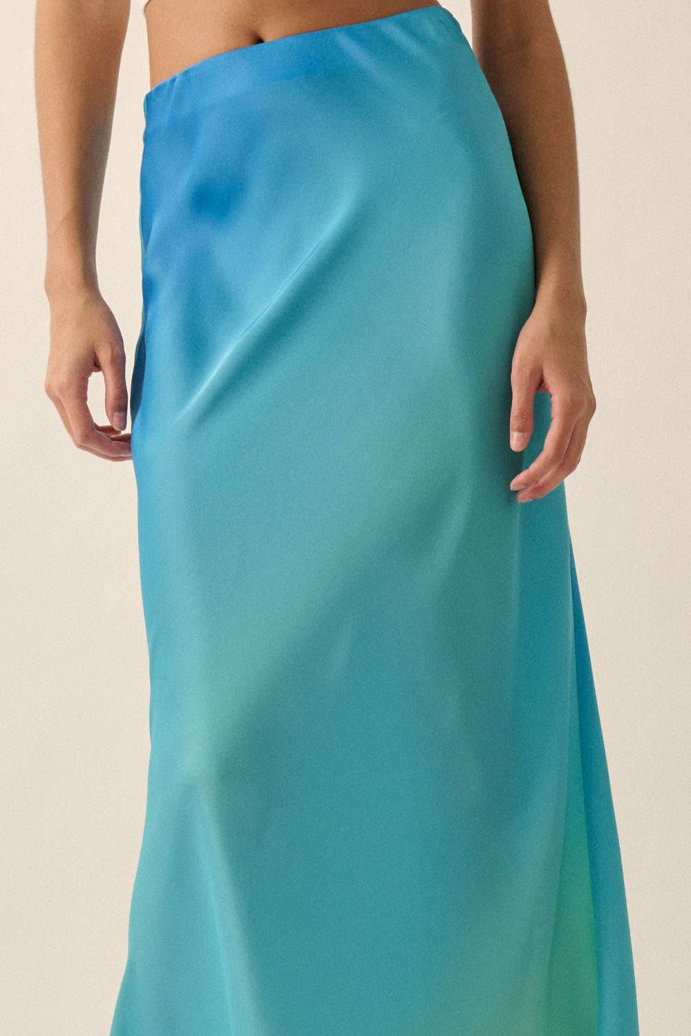 High-Waist Ombre Woven Maxi Skirt - SAUVAGE ZSA™