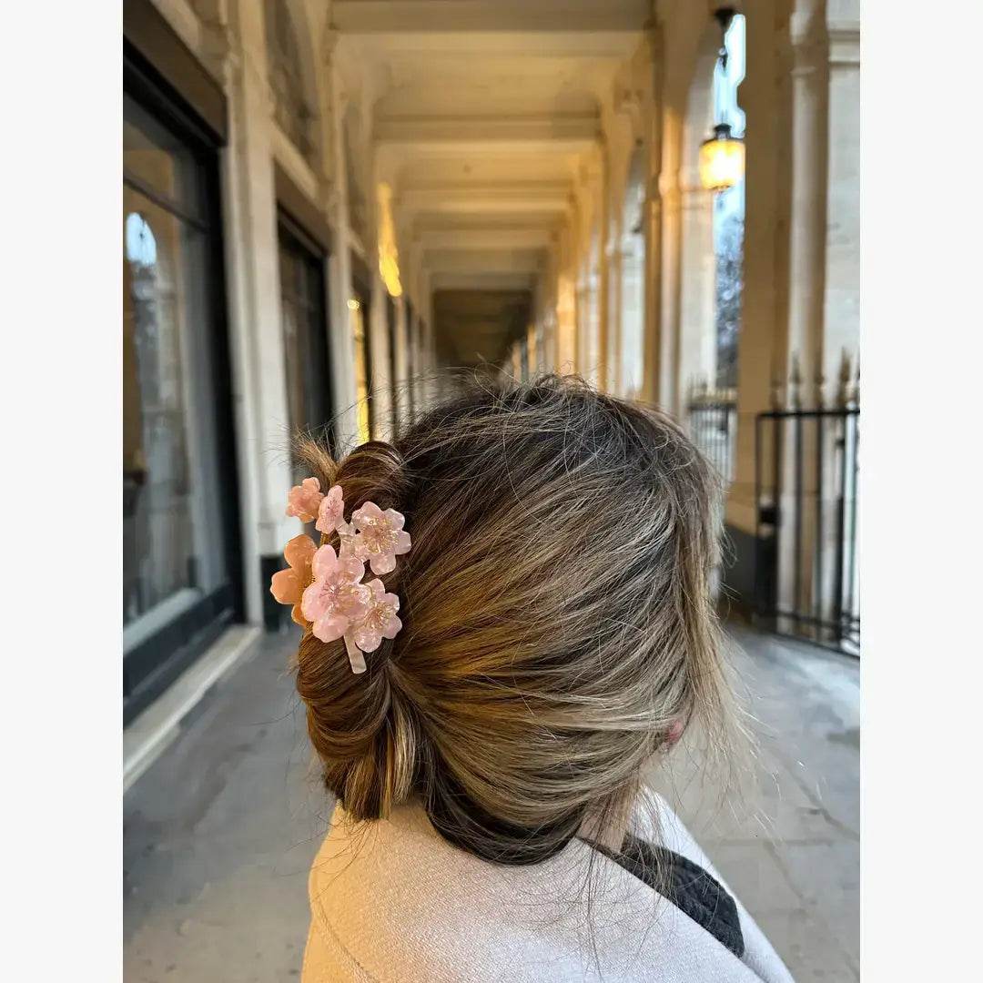 Hand-painted Cherry Blossoms Flower Claw Hair Clip | Eco - SAUVAGE ZSA™