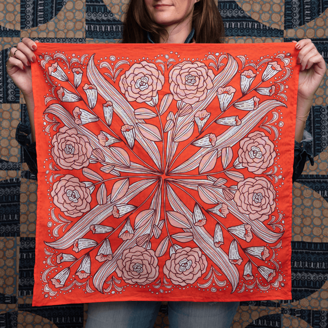 Greta - Red Flowers Bandana - SAUVAGE ZSA™