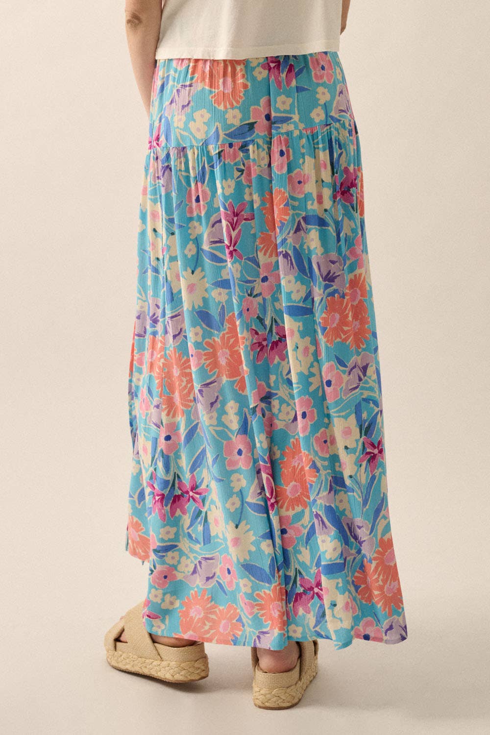 Summer Floral Maxi Skirt
