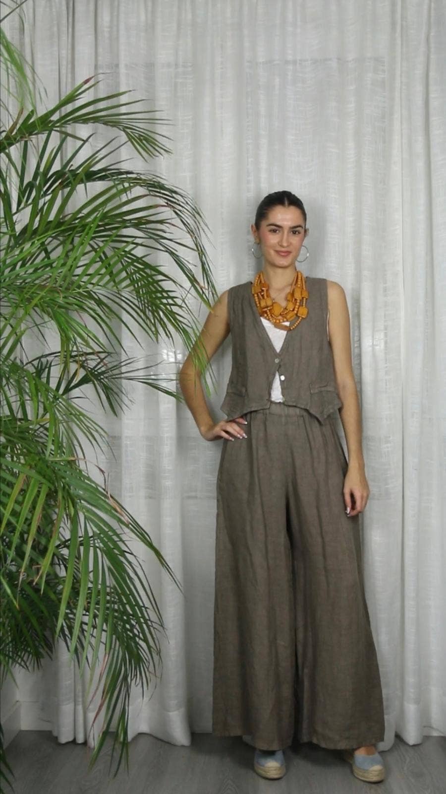 Comfortable Italian Linen Vest