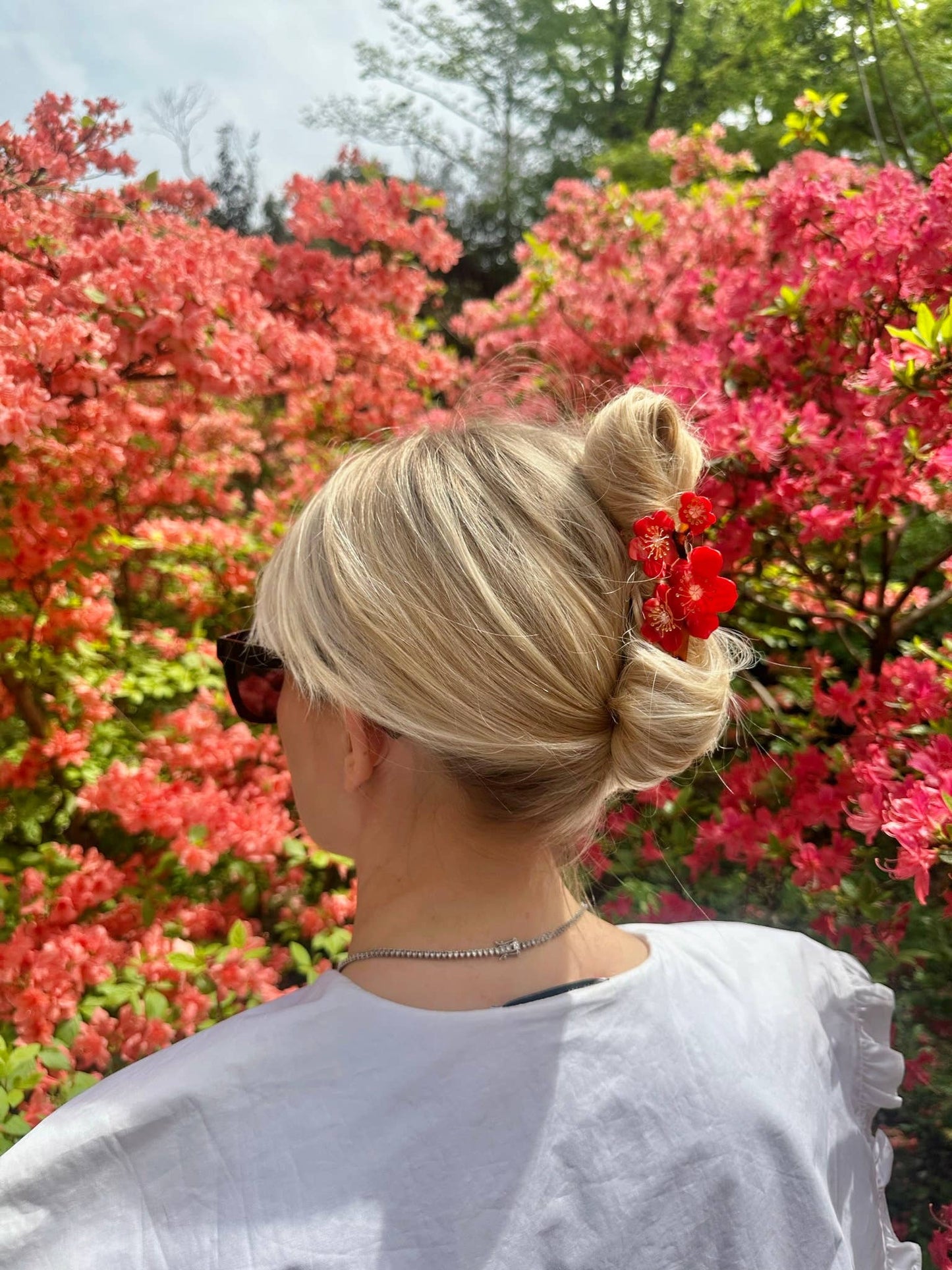 Hand-painted Cherry Blossoms Flower Claw Hair Clip | Eco