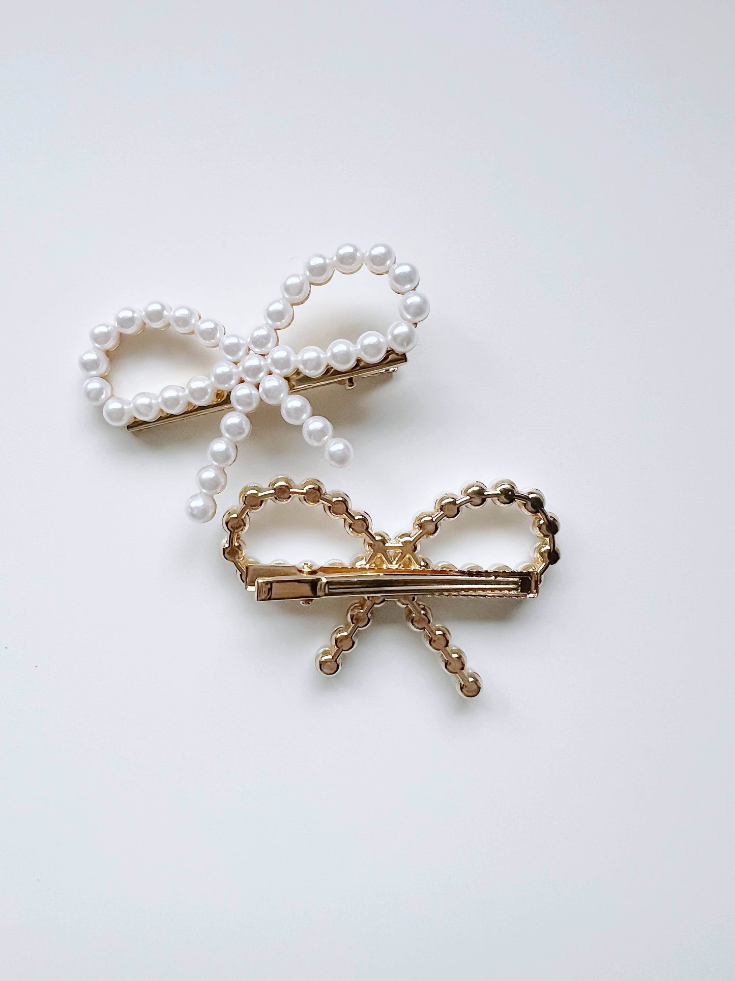 Pearl Bow Hair Clips - set of 2 - SAUVAGE ZSA™