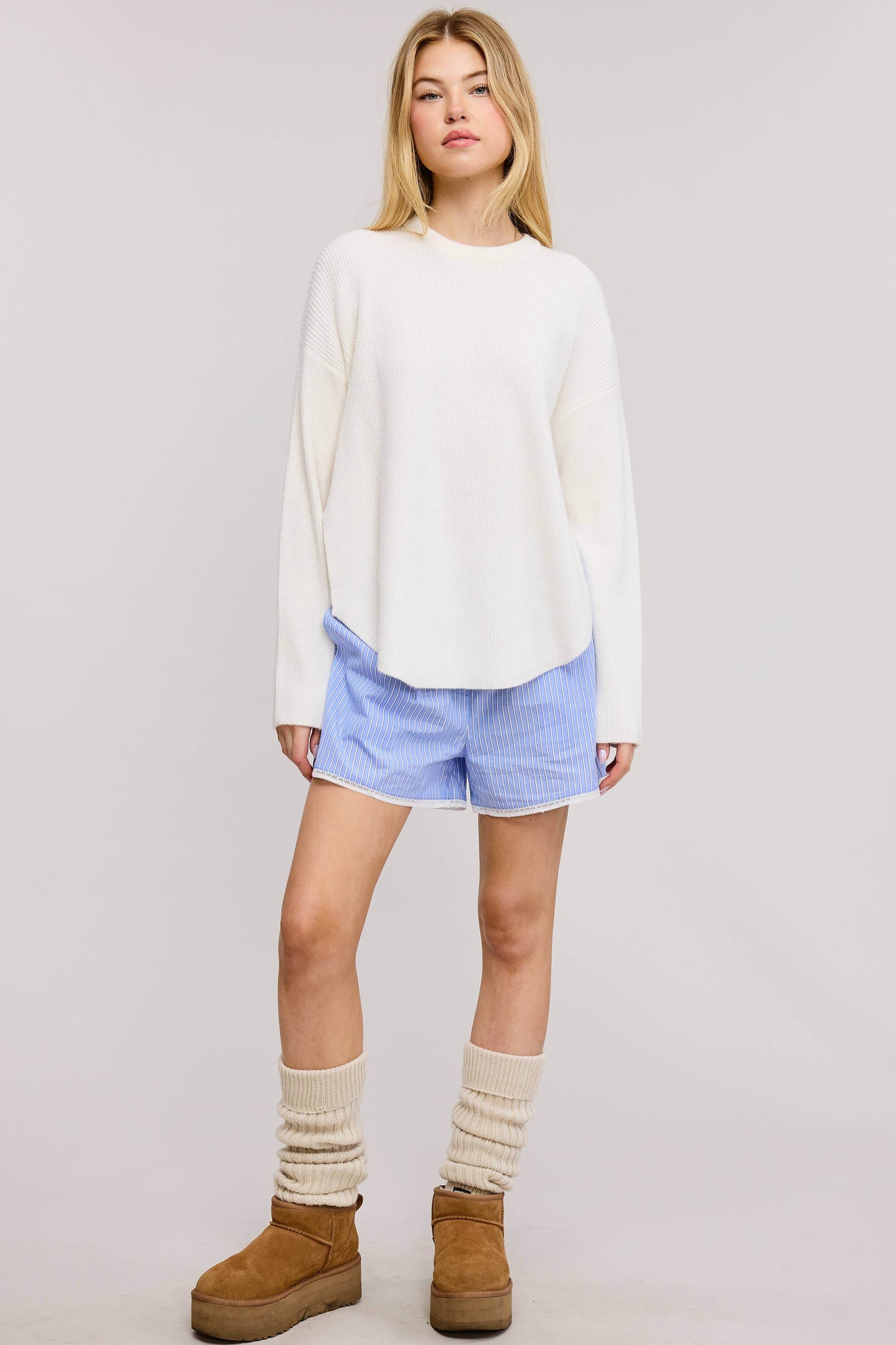 Cozy Knit Sweater with Dual Side Slit - SAUVAGE ZSA™