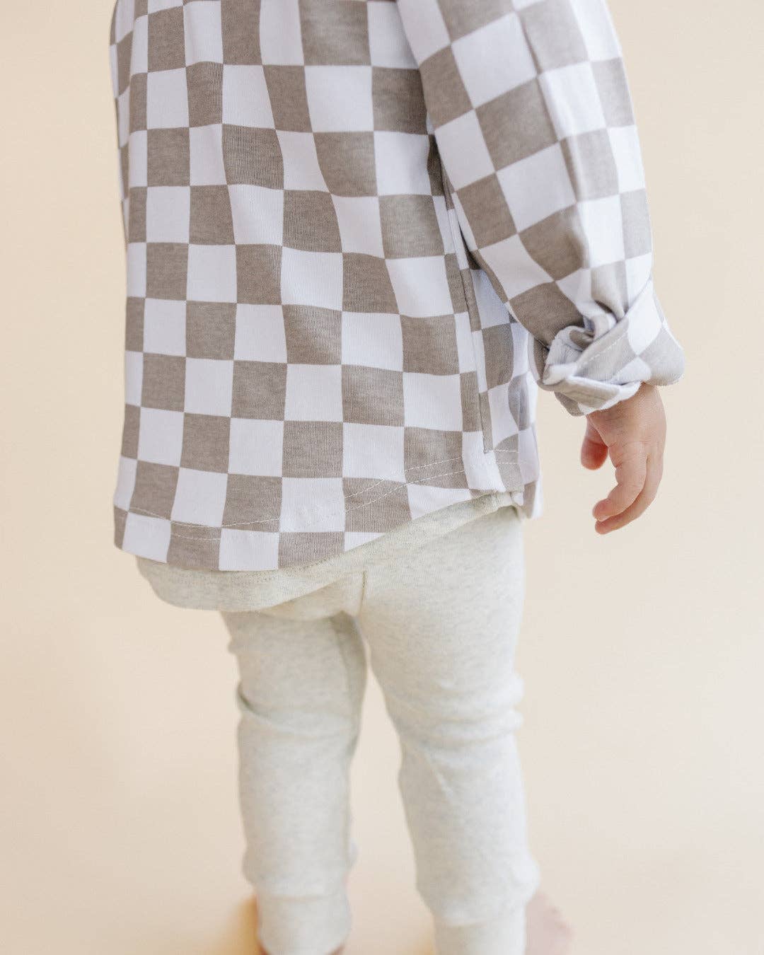 Kids Clothing Cotton Fall Shacket with Smiley Checkered Pattern