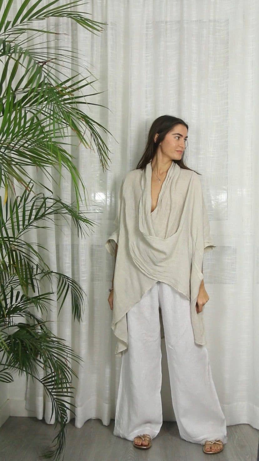 Bohemian Linen Blouse & Oversized Coverup