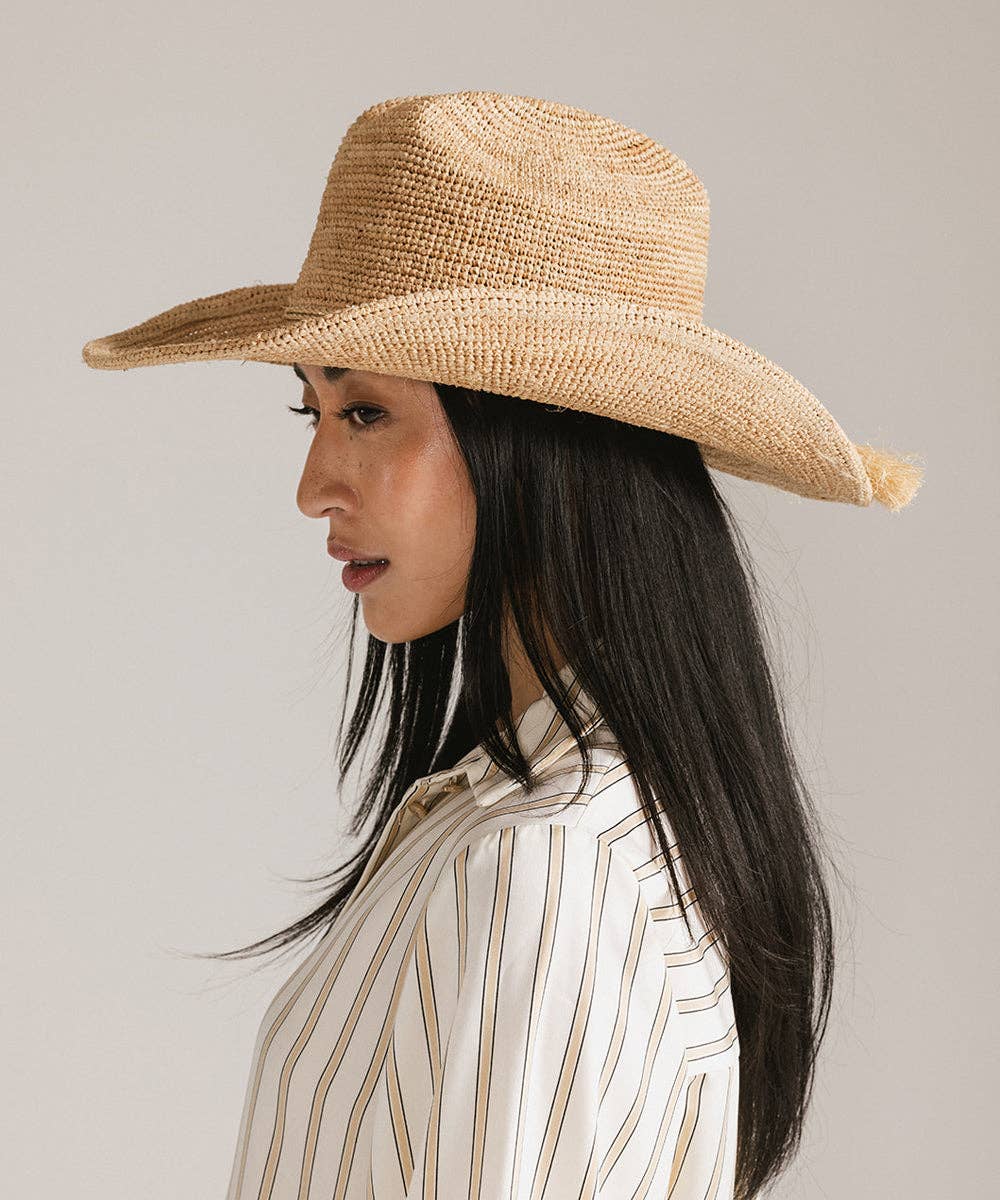 Packable Straw Cowboy Hat