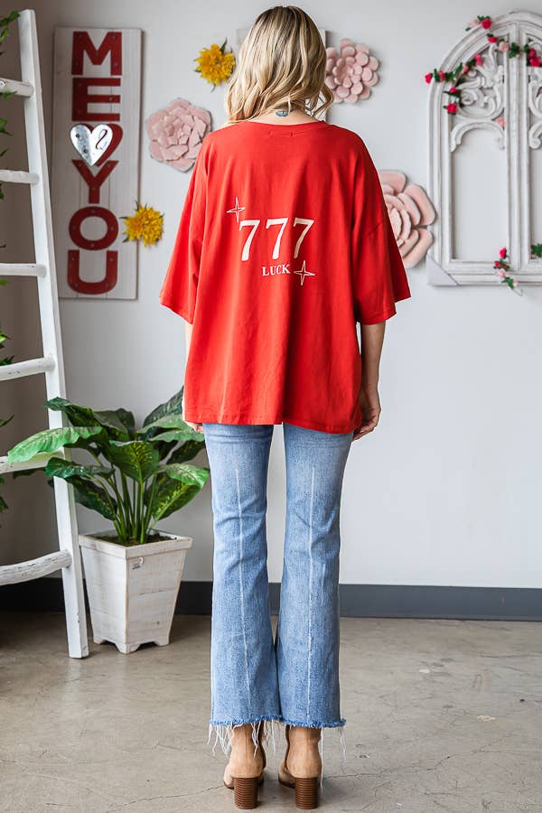 777 Lucky! Oversized Graphic Tee