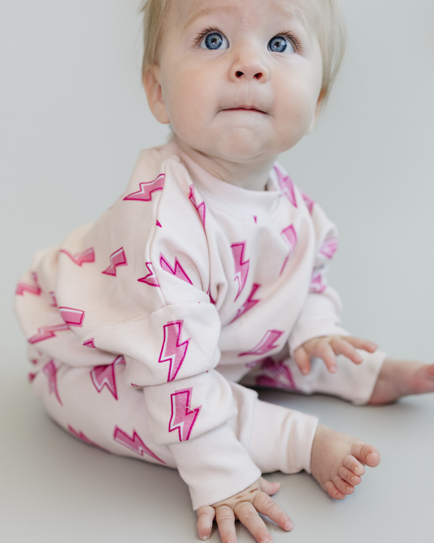 Kids Jogger Set with Pink Lightning Bolts