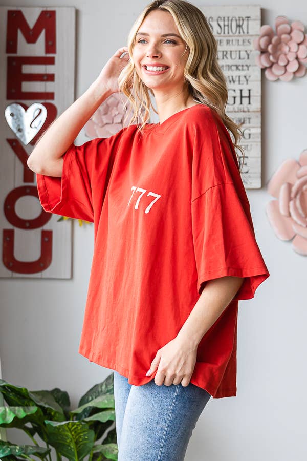 777 Lucky! Oversized Graphic Tee