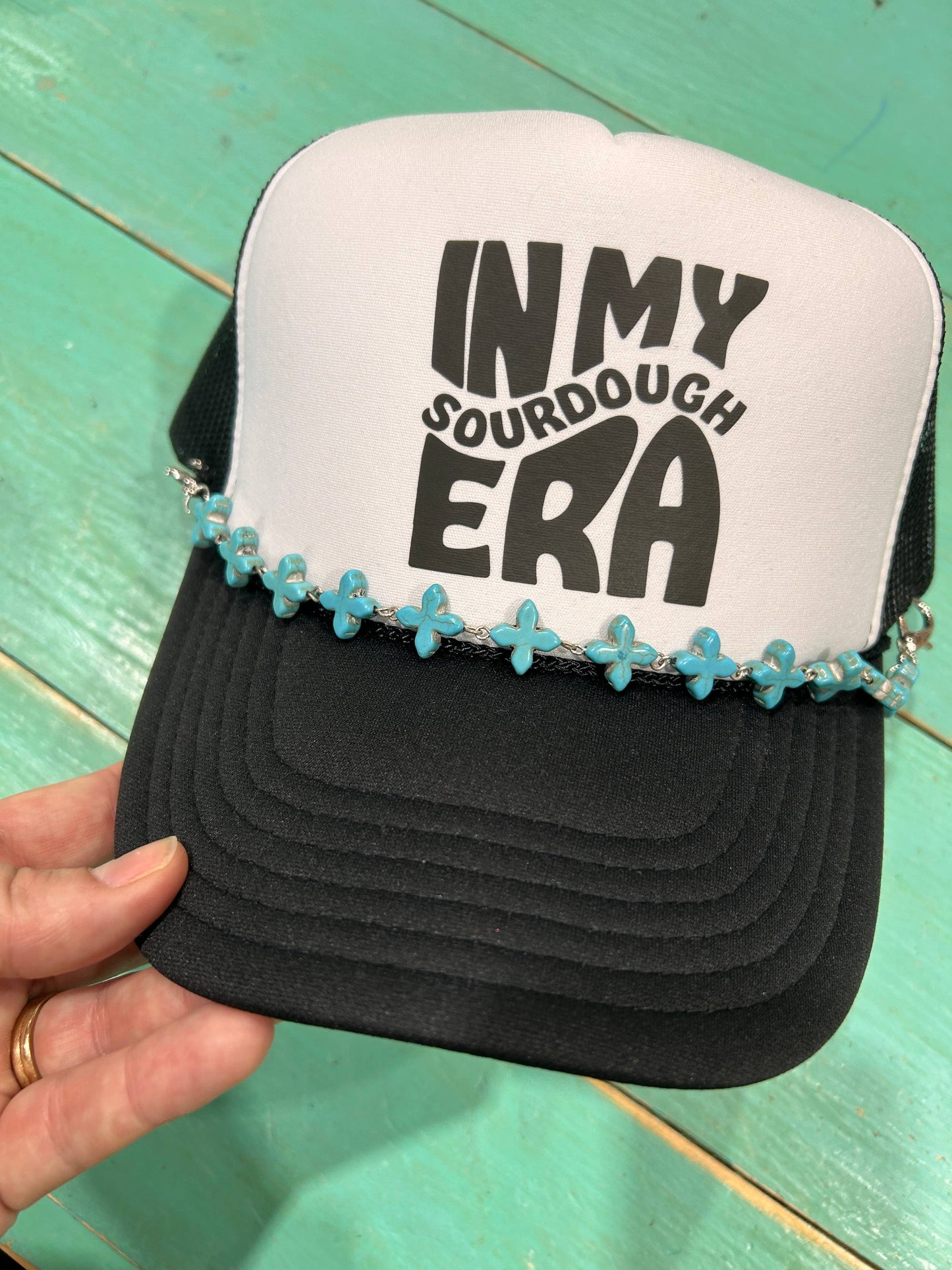 Turquoise Cross Trucker Hat Chain | Hat Band | Hat Chain |