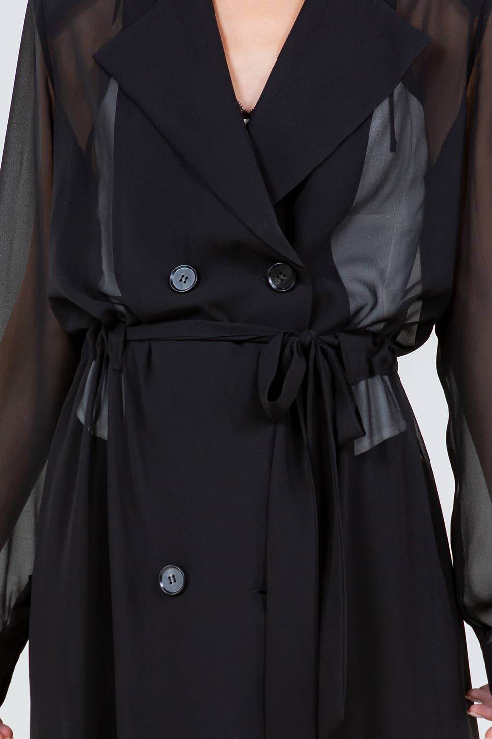 Sheer Belted Trench Coat - SAUVAGE ZSA™