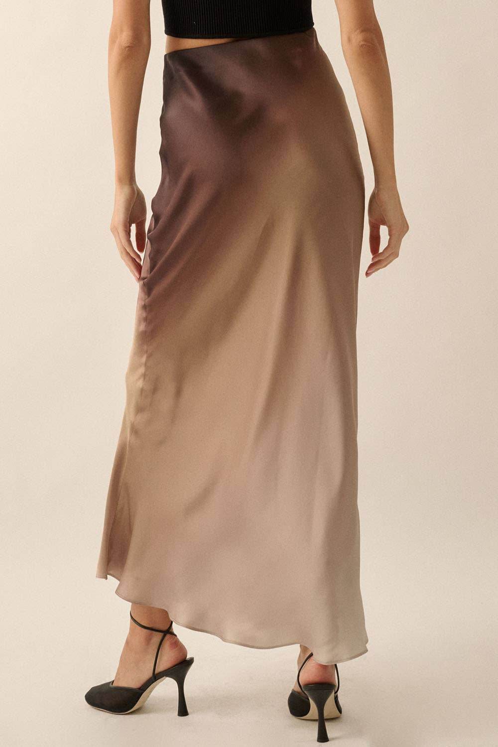 High-Waist Ombre Woven Maxi Skirt - SAUVAGE ZSA™