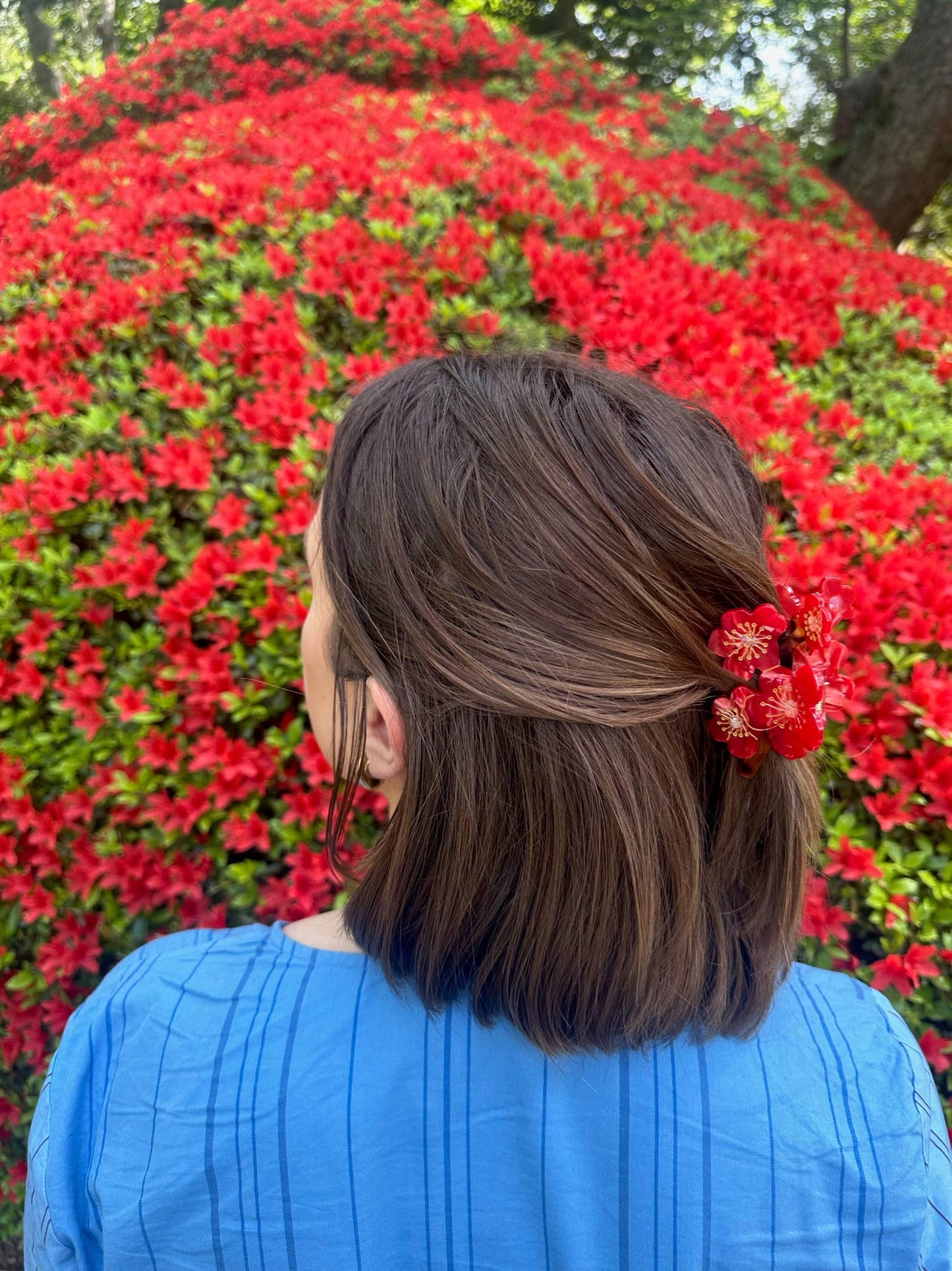 Hand-painted Cherry Blossoms Flower Claw Hair Clip | Eco