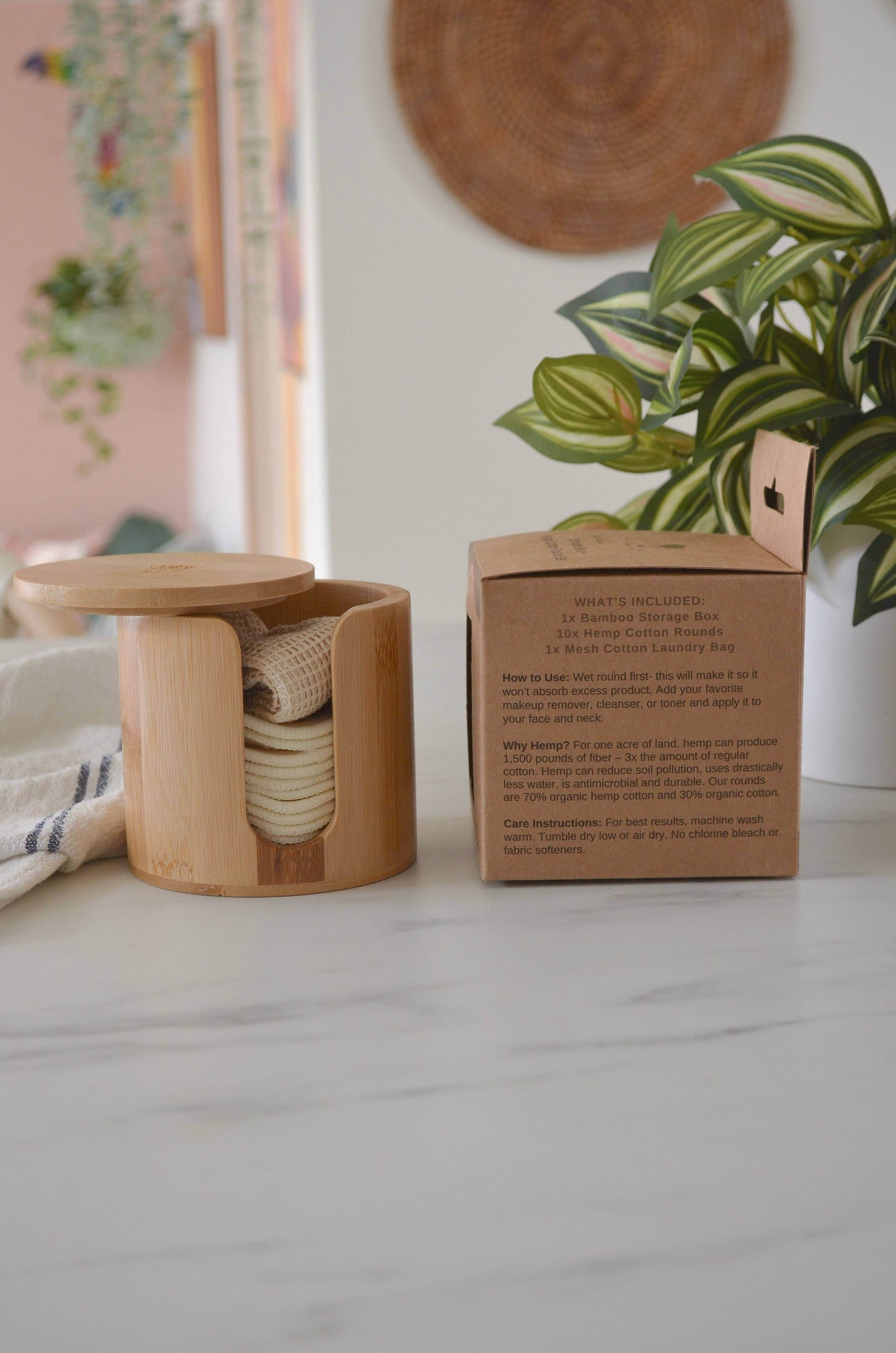 Bamboo Storage Box + Hemp Cotton Rounds | Zero Waste Beauty - SAUVAGE ZSA™