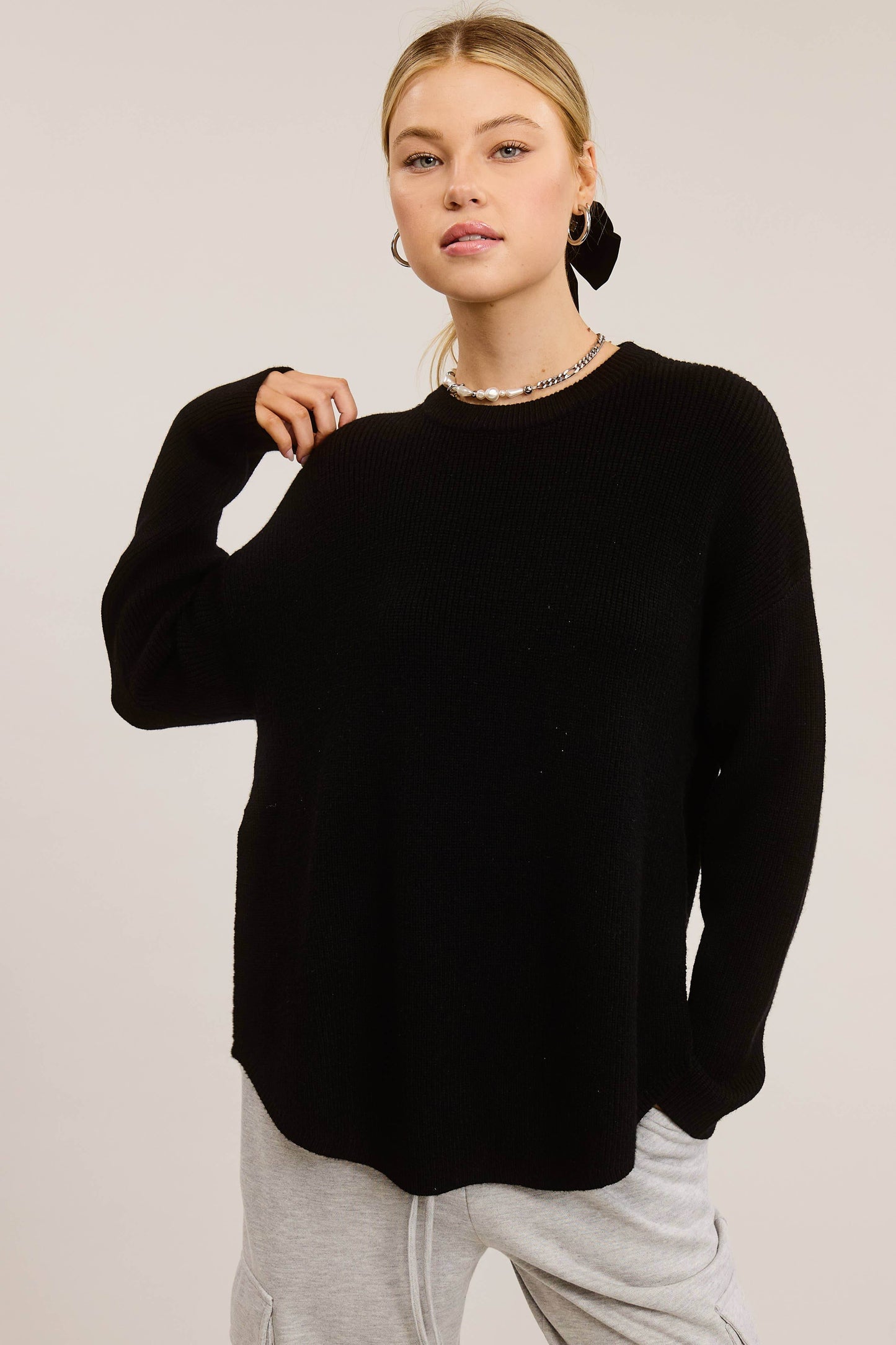 Cozy Knit Sweater with Dual Side Slit - SAUVAGE ZSA™