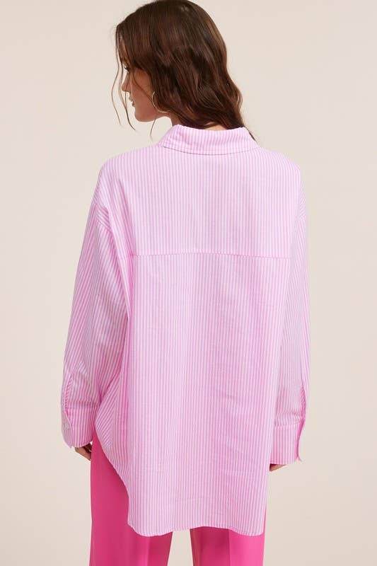100% Cotton Striped Button Down Shirt - SAUVAGE ZSA™