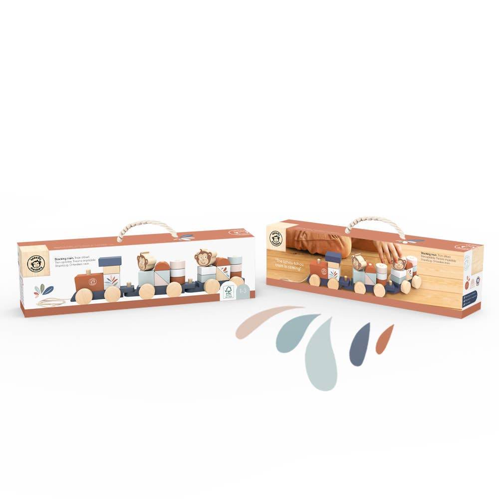 Stacking Wood Train Set - SAUVAGE ZSA™