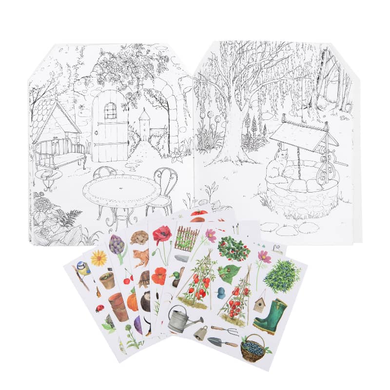 Garden Theme Coloring Book & Stickers