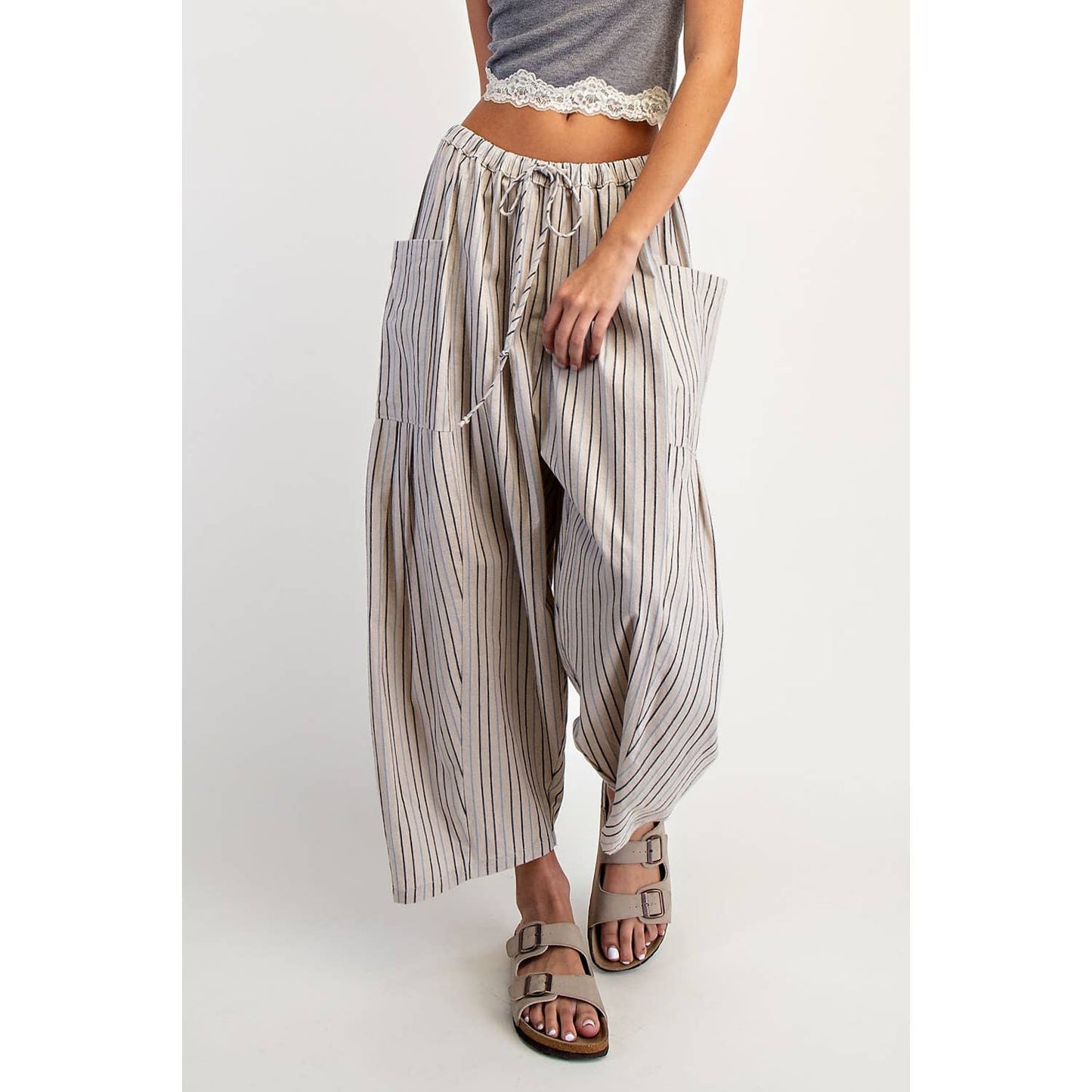 Boho Vertical Stripe Wide Leg Pants