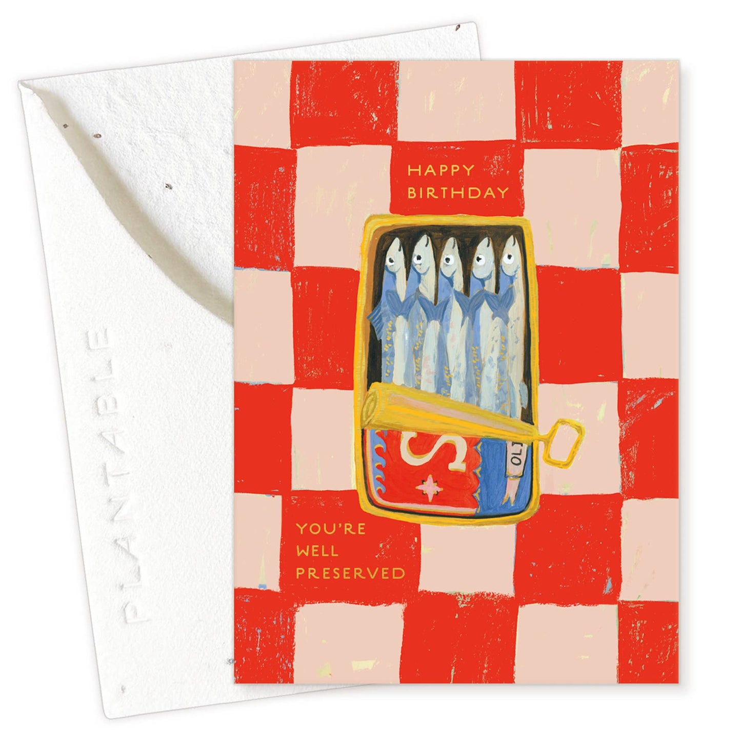 Plantable Birthday Mini Greeting Card - Sardines