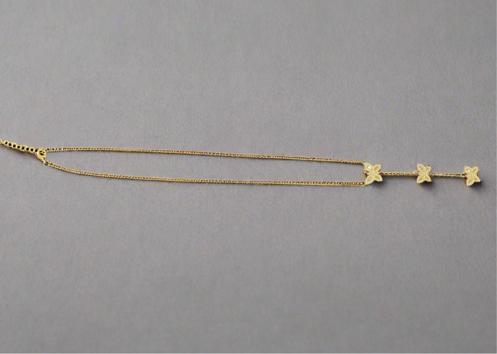 Dangling Petite Butterflies Gold Necklace