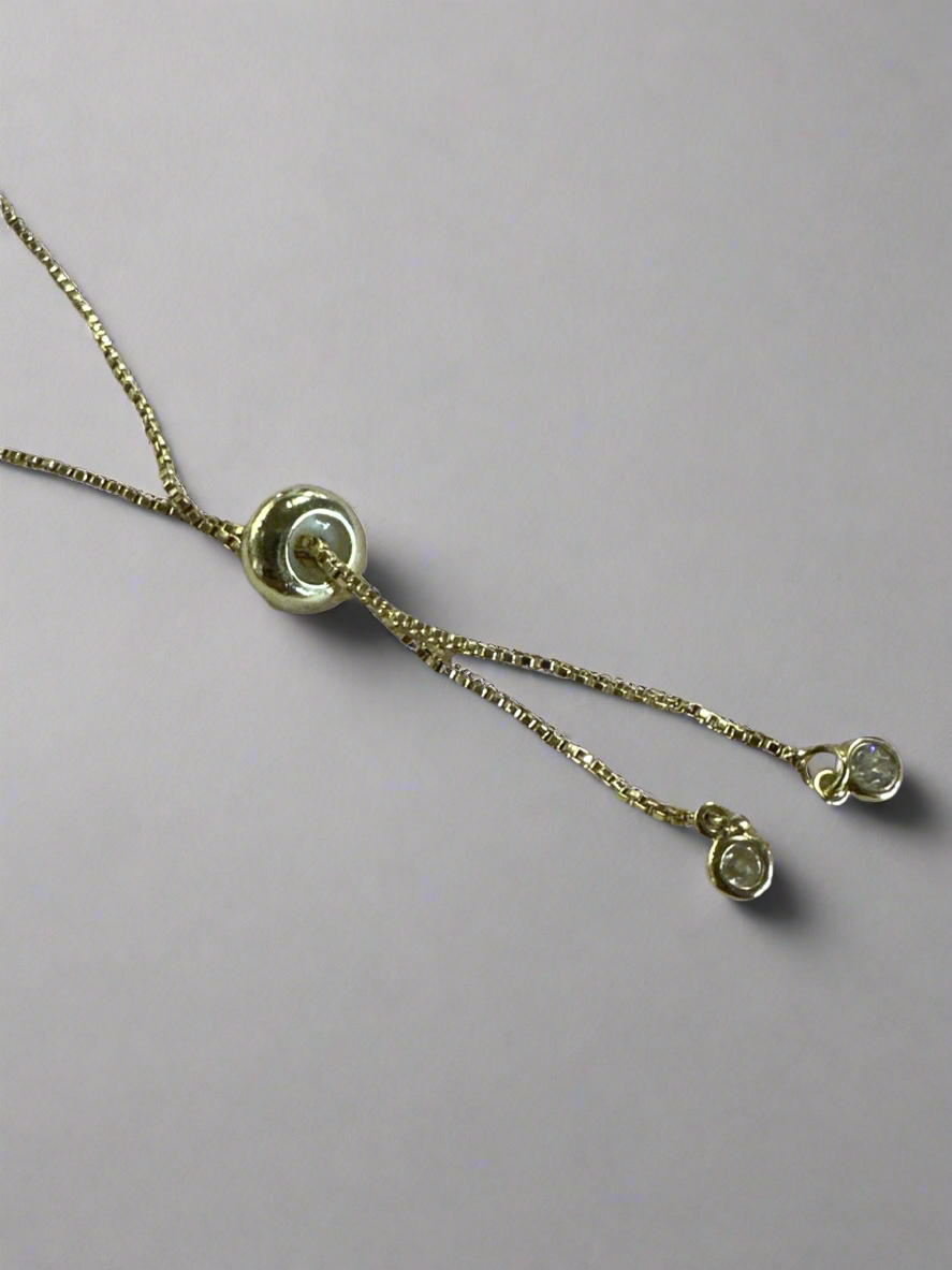 Parisienne Gold Crystal Safety Pin Bolo Bracelet