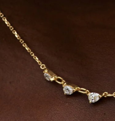 Solitaire Collection- Steel 14K gold - Layering Necklace 