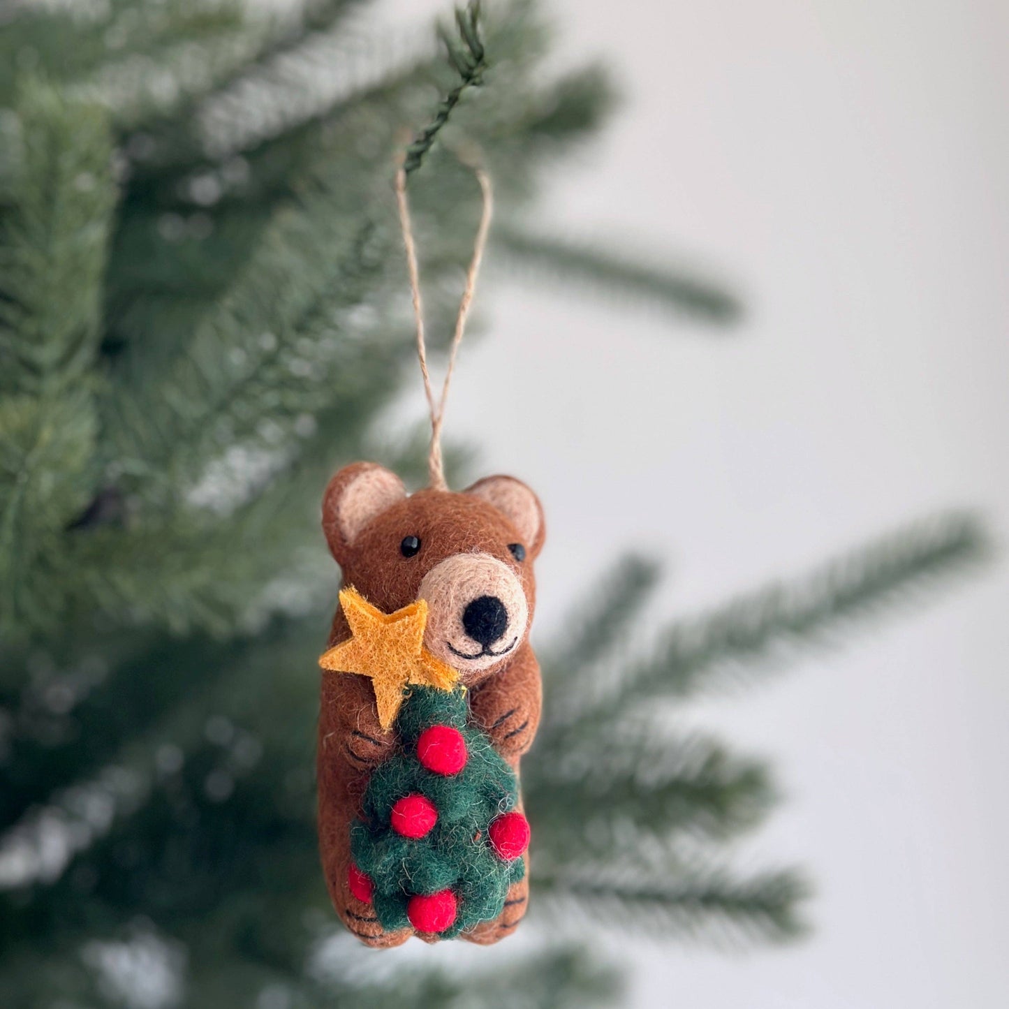 Handmade Felt Bear Ornament