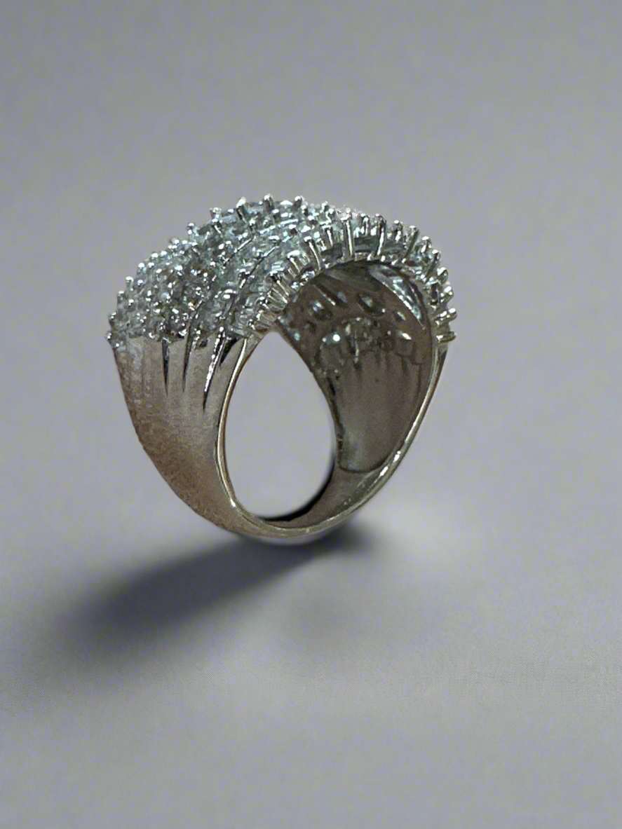 Stunning Crystal Worked Sterling Silver Ring