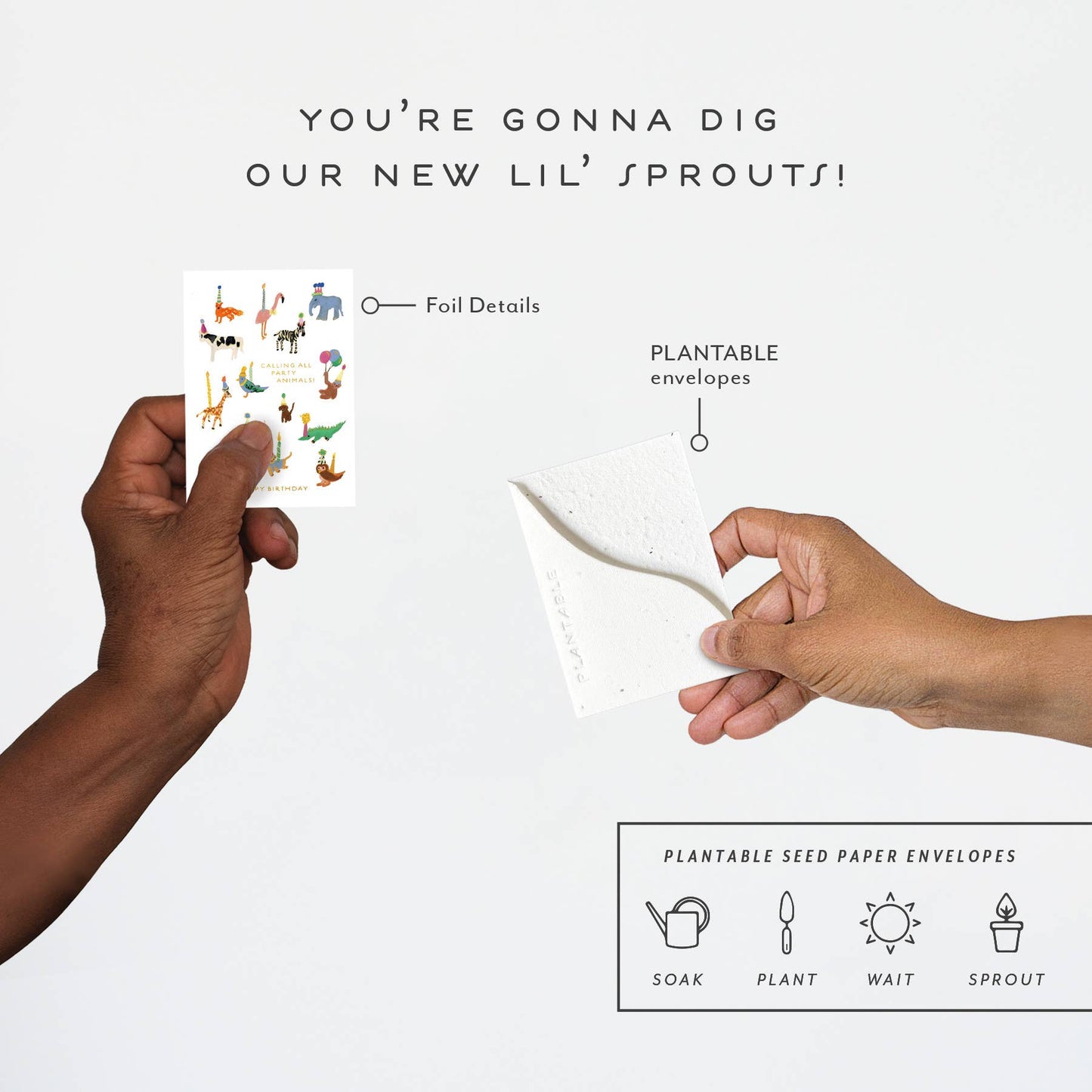 Cute Animal Party - Plantable Birthday Mini Greeting Card