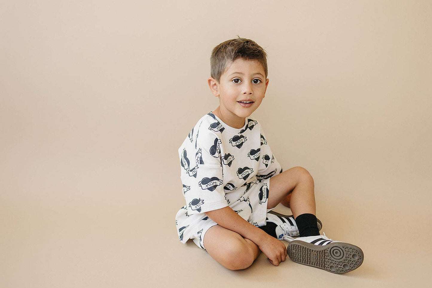 Kids Cotton Shorts Set | Mom tattoo