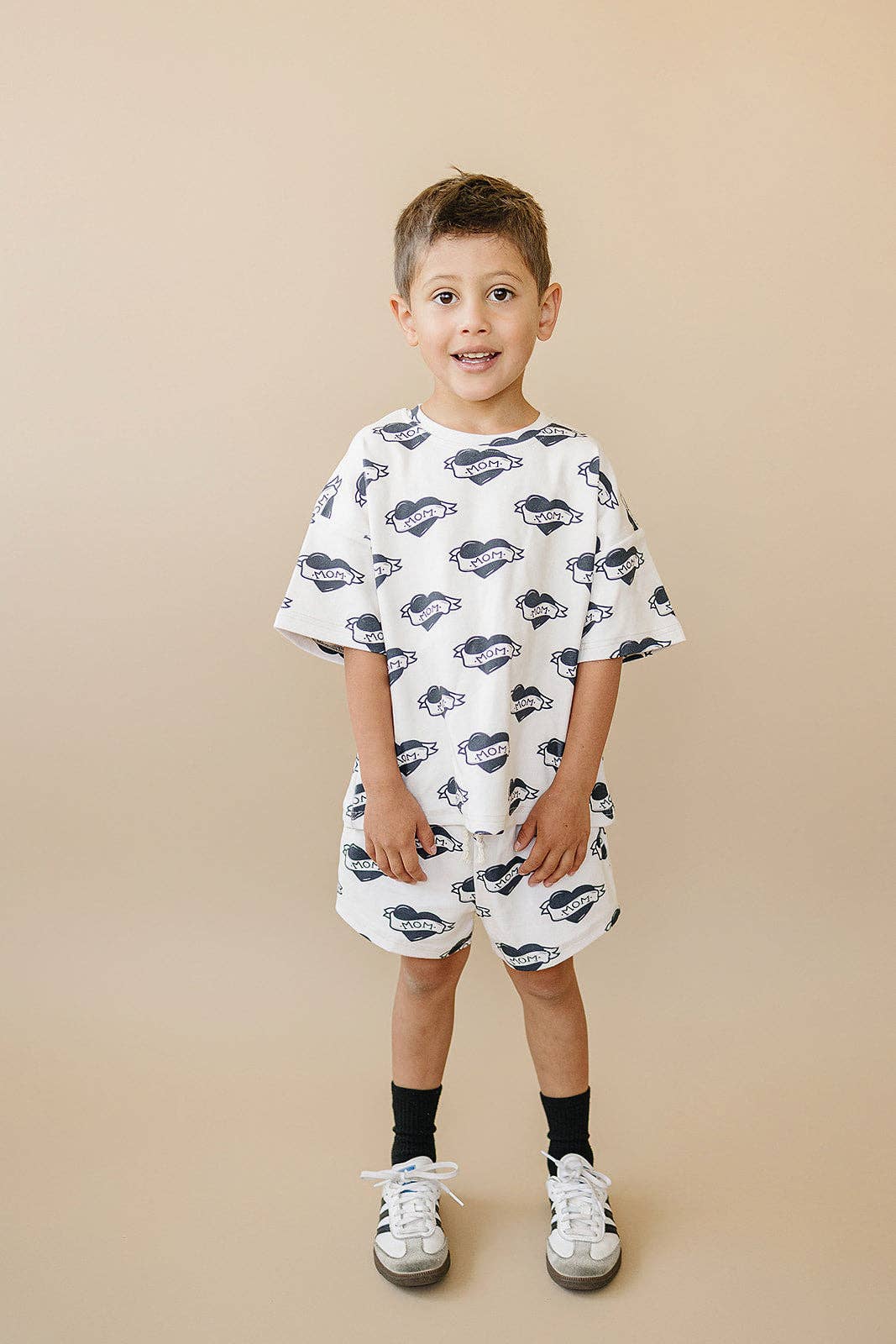 Kids Cotton Shorts Set | Mom tattoo