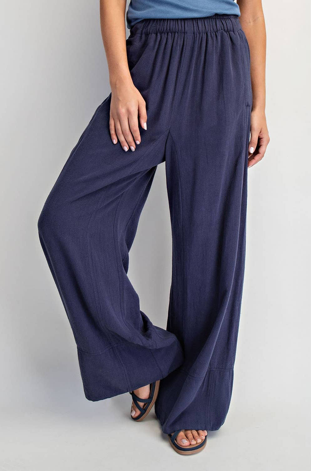 Linen Blend Athleisure Trousers