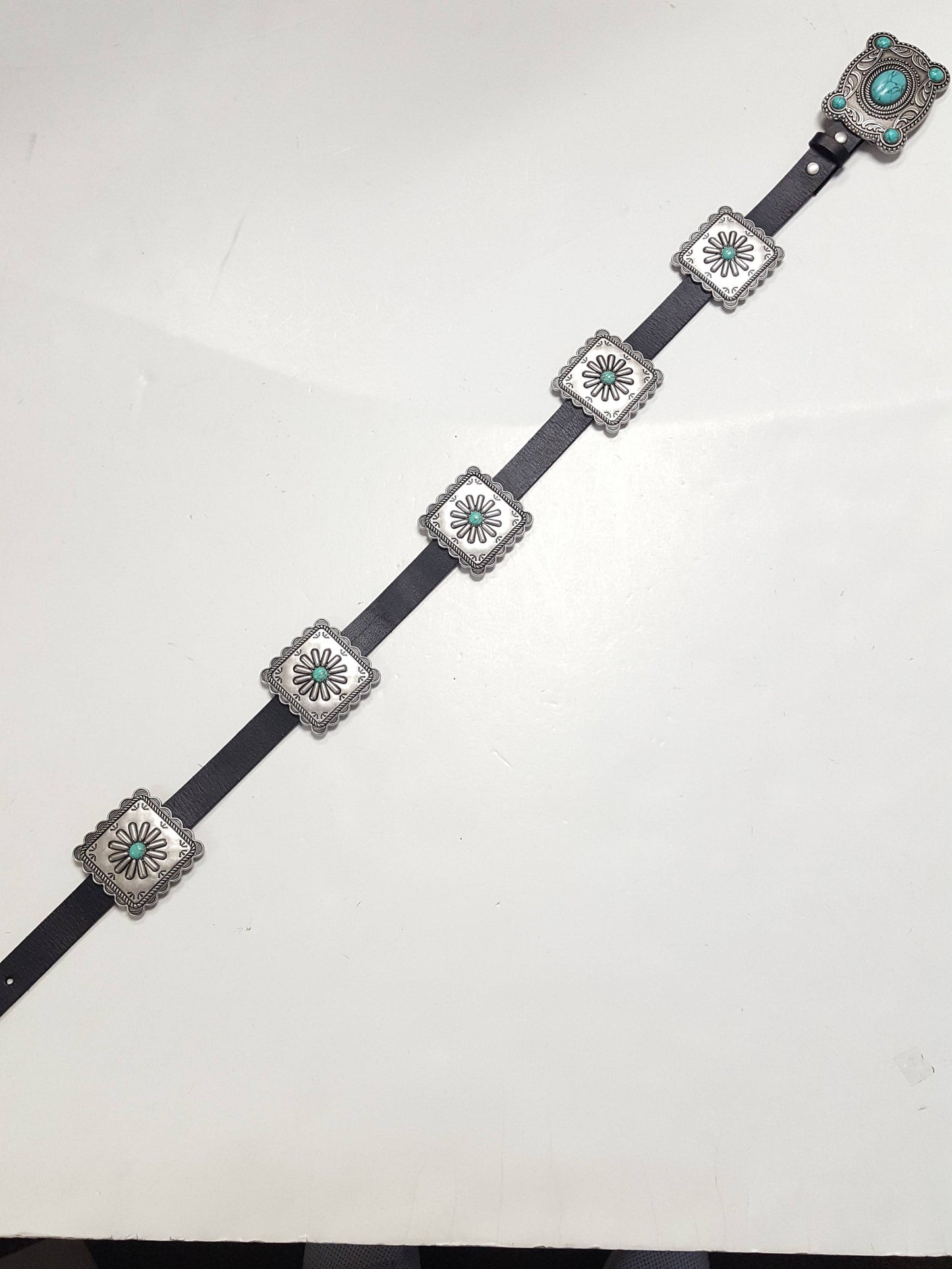 Western Concho Leather Waist Belt