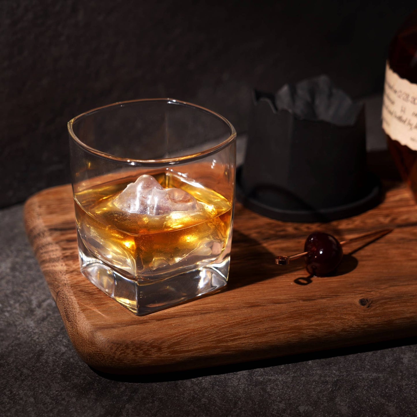 Viski Glacier Rocks® Mountain Ice Mold and Crystal Whiskey Glass - Perfect Men’s Gift!
