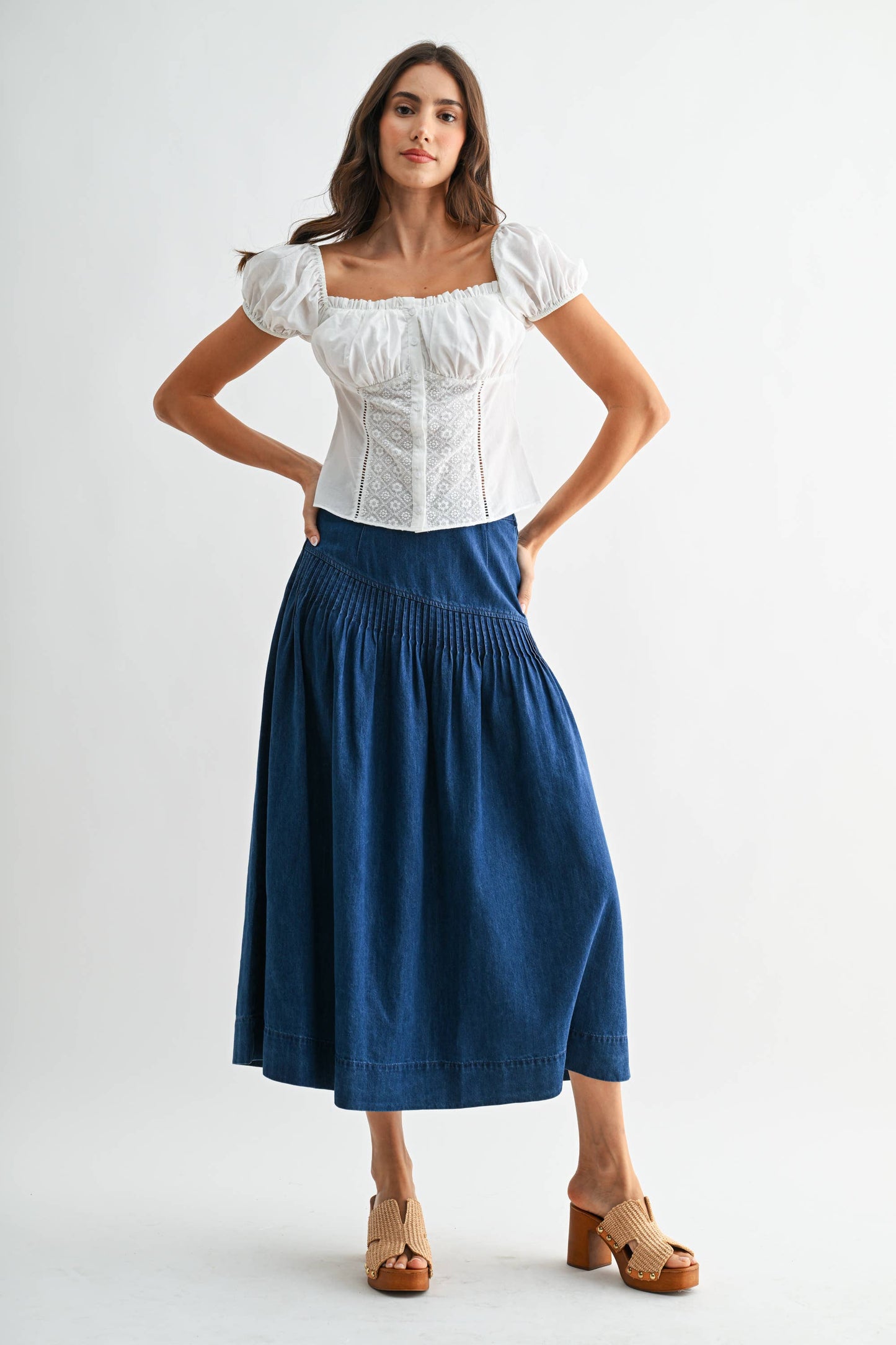 Embroidered Puff Sleeve Blouse