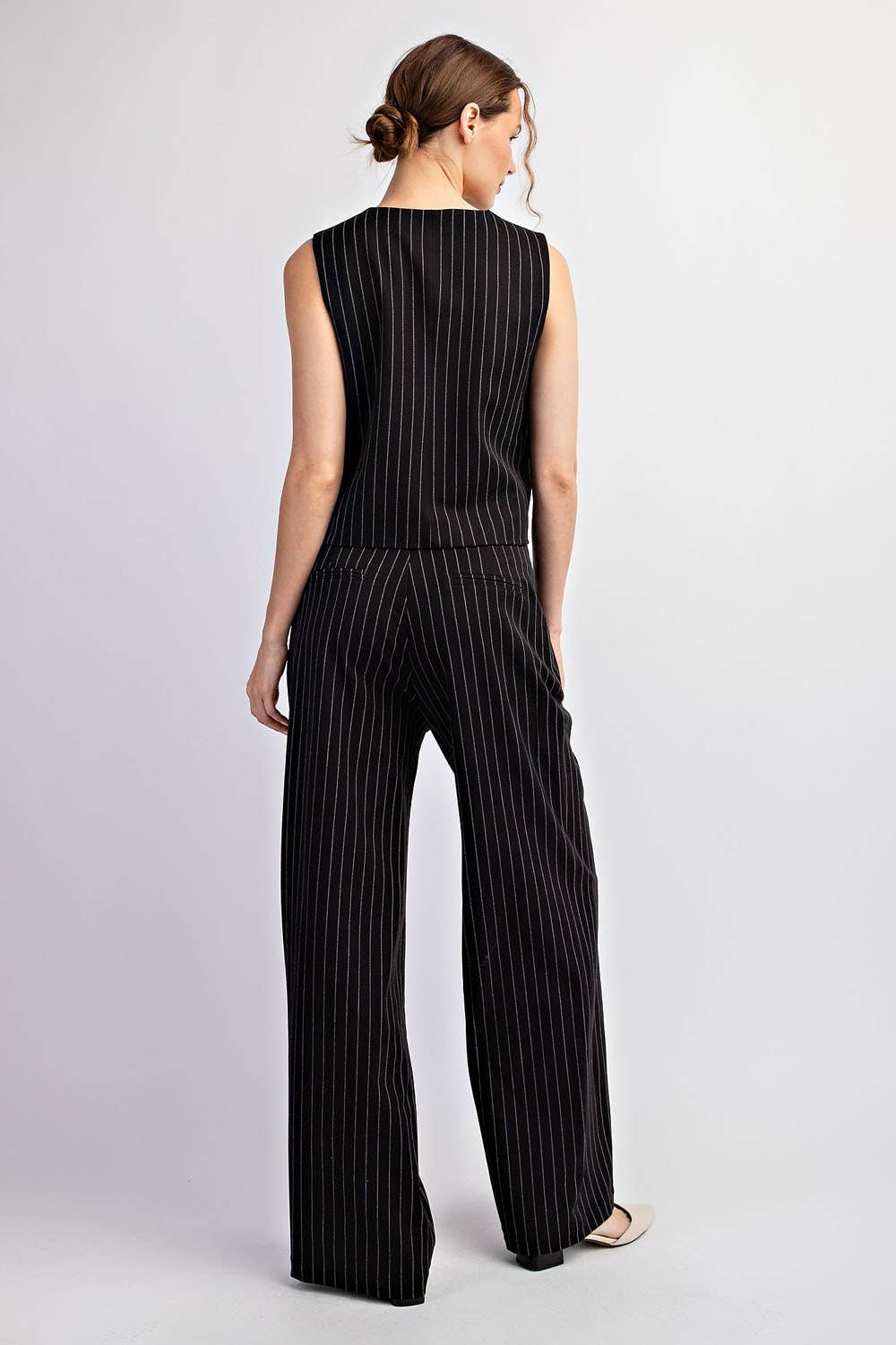 Pinstripe Long High Rise Trousers